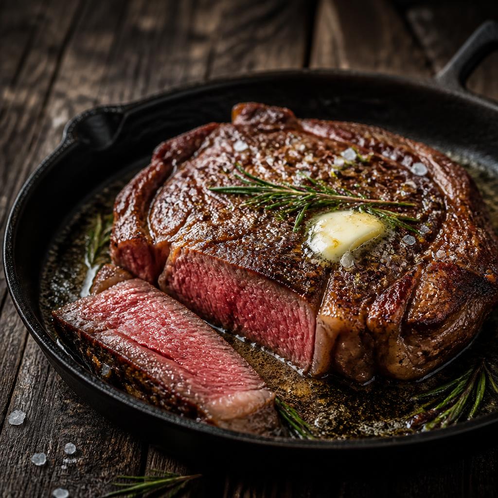 Cast-Iron Ribeye with Flaky Grey Salt